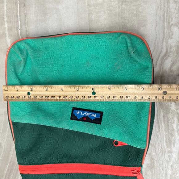 KAVU Crossbody Messenger Bag Shoulder Purse Teal Orange Paracord Shoulder Strap - Picture 9 of 11